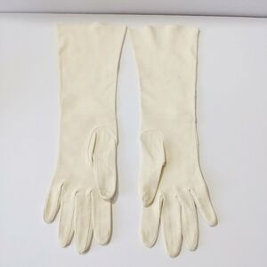 Vintage Gloves Elegant Cream Long Gloves Elbow Length